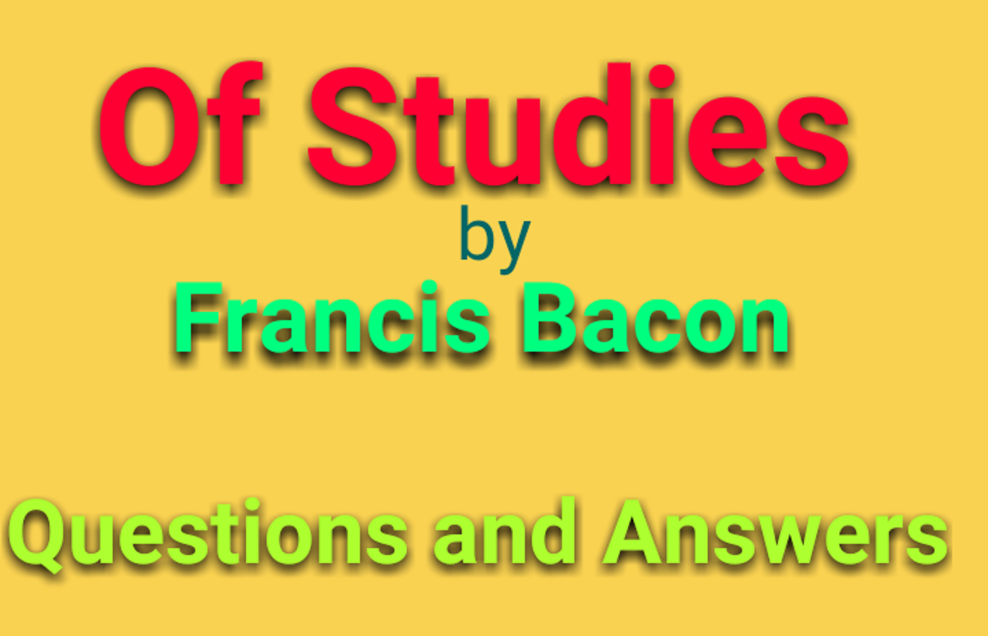 bacon essay questions